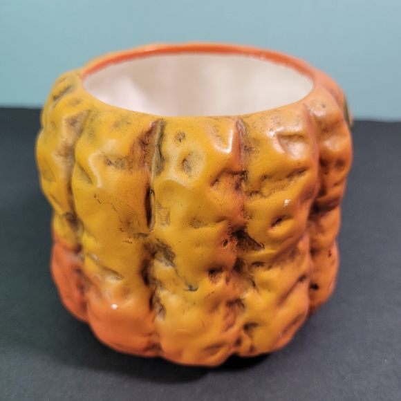 Ceramic Jack-O-Lantern Candle Holder Halloween 3.5" New Holland Floral VTG 1995 - Picture 9 of 14